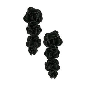 Shashi Lily Earrings in Black Womens New with Box Dangle Drop Flowers